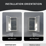Hermitage Bath Flicker 12 in. W x 24 in. H Rectangular Aluminum Recessed/Surface Mount Medicine Cabinet with Mirror in Silver