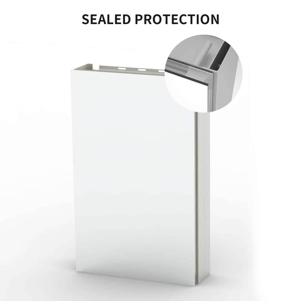 TaiMei 15 in. x 24 in. Frameless Recessed or Surface-Mount Beveled Single Mirror Bathroom Medicine Cabinet