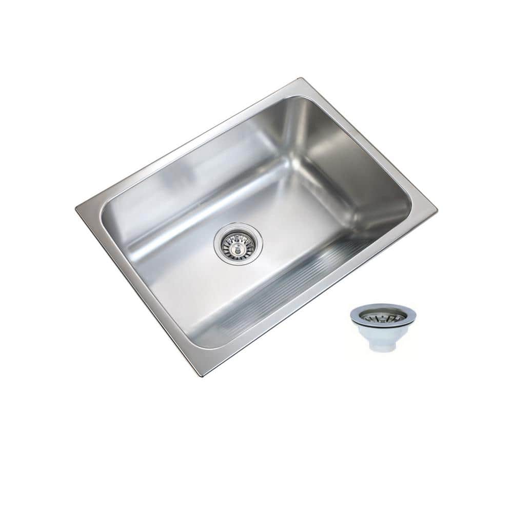 UKINOX 24 in. x 18 in. Stainless Steel Laundry Sink with Washboard