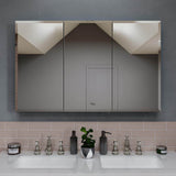Croydex Potomac 48 in. W x 30 in. H Triple Door White Steel Surface Mount Medicine Cabinet with Mirror