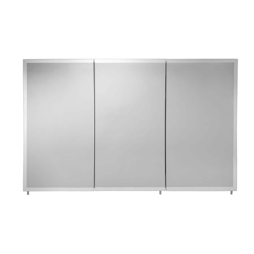 Croydex Potomac 48 in. W x 30 in. H Triple Door White Steel Surface Mount Medicine Cabinet with Mirror