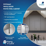 Croydex Potomac 48 in. W x 30 in. H Triple Door White Steel Surface Mount Medicine Cabinet with Mirror