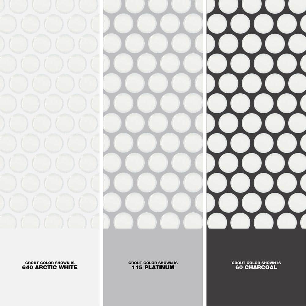 Restore Satin White 10 in. x 11 in. Glazed Ceramic Penny Round Mosaic Tile (0.83 sq. ft./Piece)