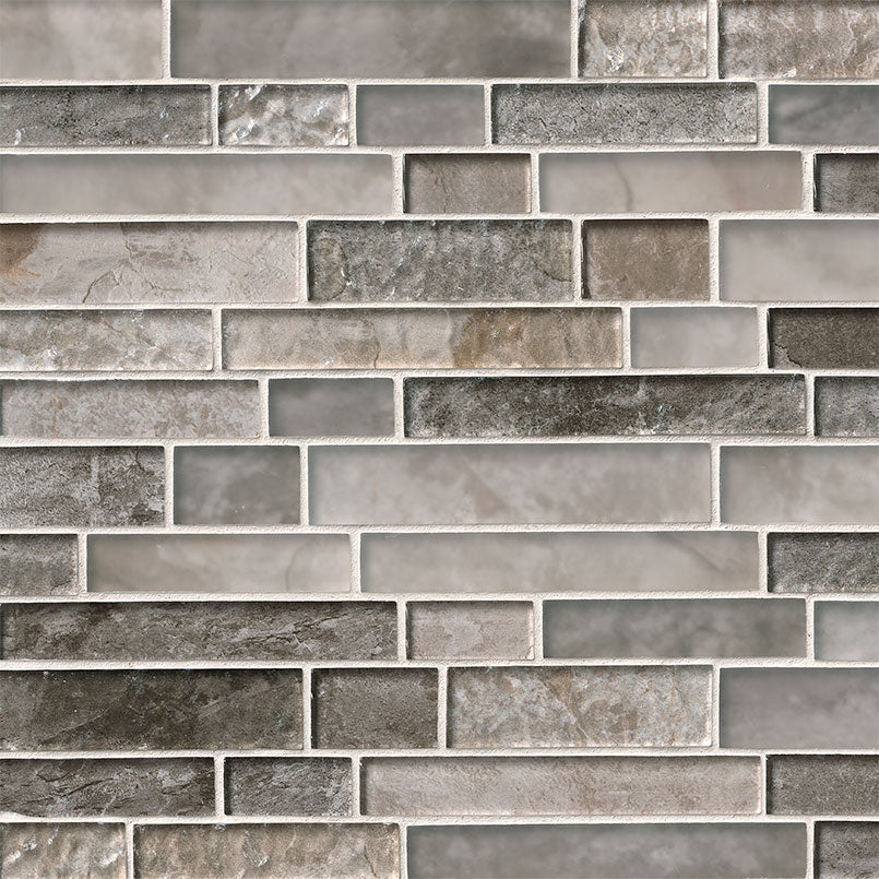 MSI Savoy Interlocking 12 in. x 12 in. x 8mm Glossy Glass Mesh-Mounted Mosaic Tile (10 sq. ft. / case)