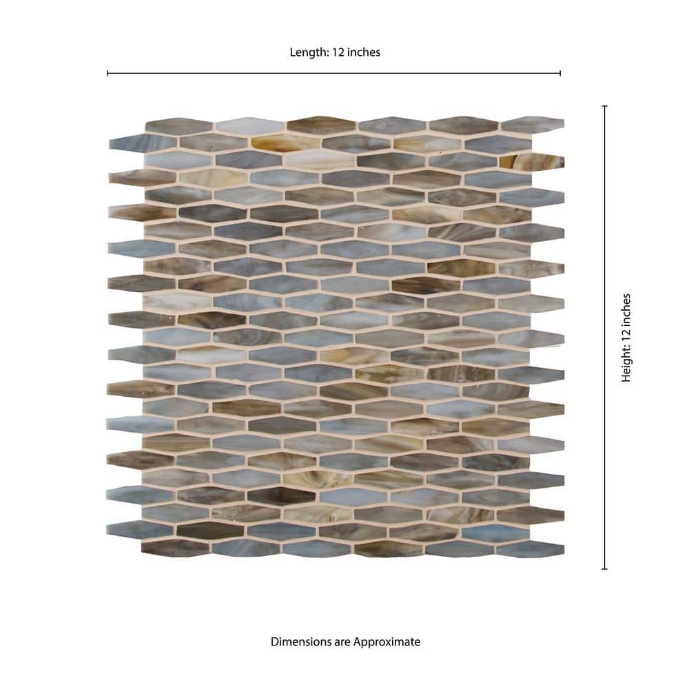 MS International Savoy Interlocking 12 x 12 x 8mm Glass Mosaic Wall Tile