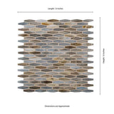 MS International Savoy Interlocking 12 x 12 x 8mm Glass Mosaic Wall Tile