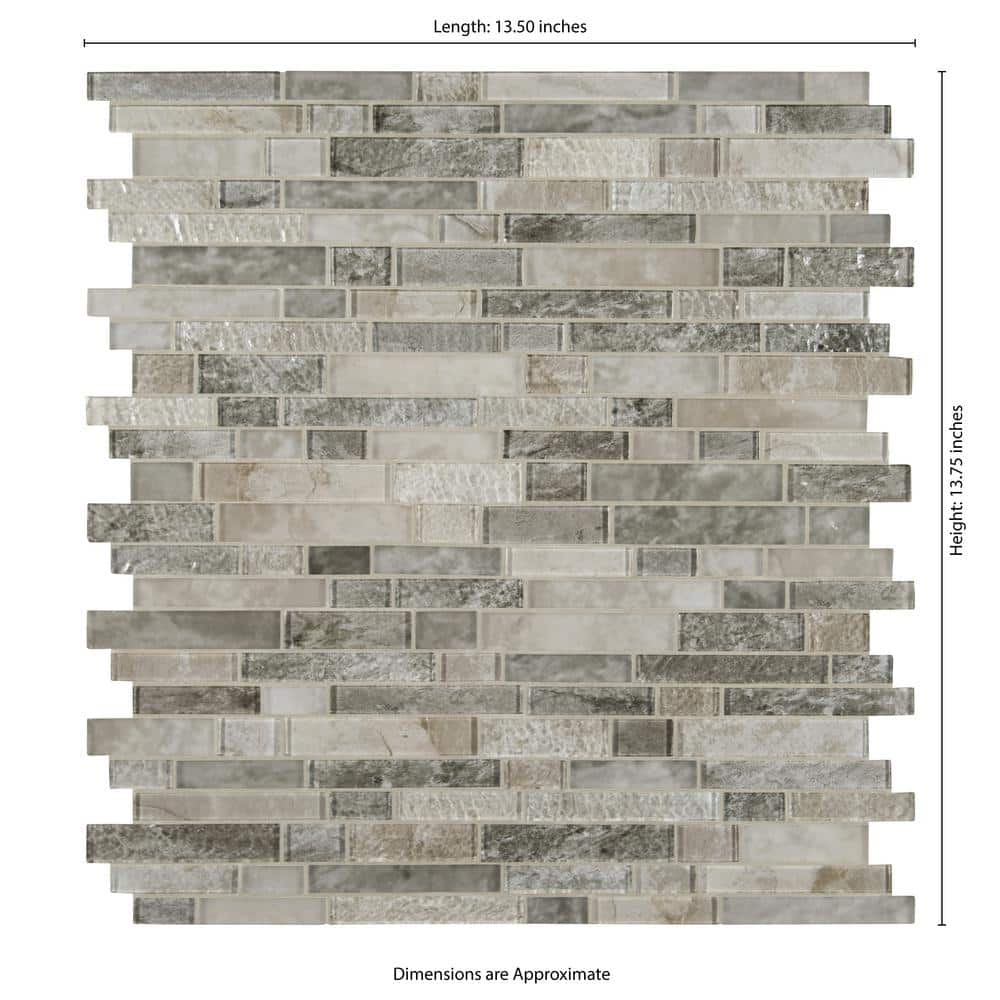 MS International Savoy Interlocking 12 x 12 x 8mm Glass Mosaic Wall Tile