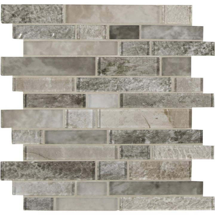 MS International Savoy Interlocking 12 x 12 x 8mm Glass Mosaic Wall Tile