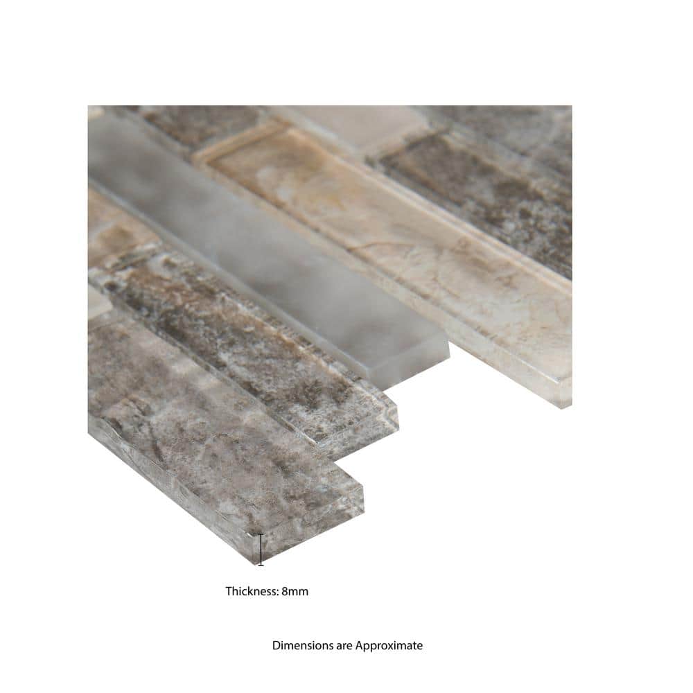 MS International Savoy Interlocking 12 x 12 x 8mm Glass Mosaic Wall Tile