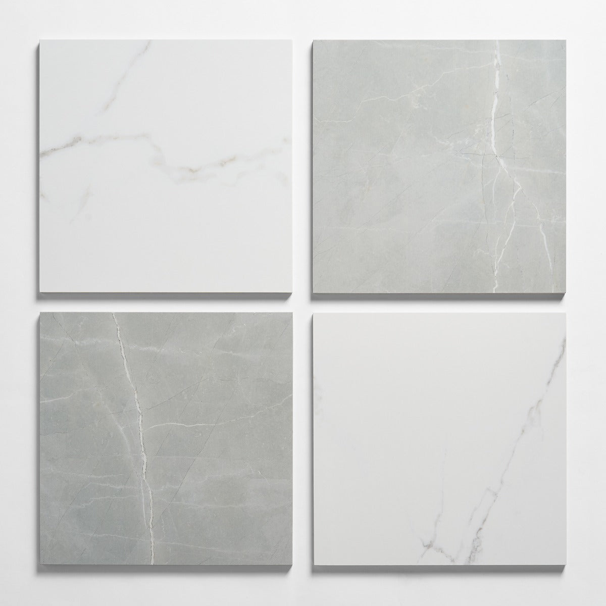 Fortunato Amani Gray and Calacatta White 12x12 Polished Porcelain Checkerboard Tile