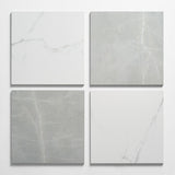 Fortunato Amani Gray and Calacatta White 12x12 Polished Porcelain Checkerboard Tile