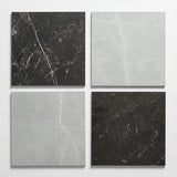 Fortunato Amani Gray and Nero Marquina Black 12x12 Matte Porcelain Checkerboard Tile