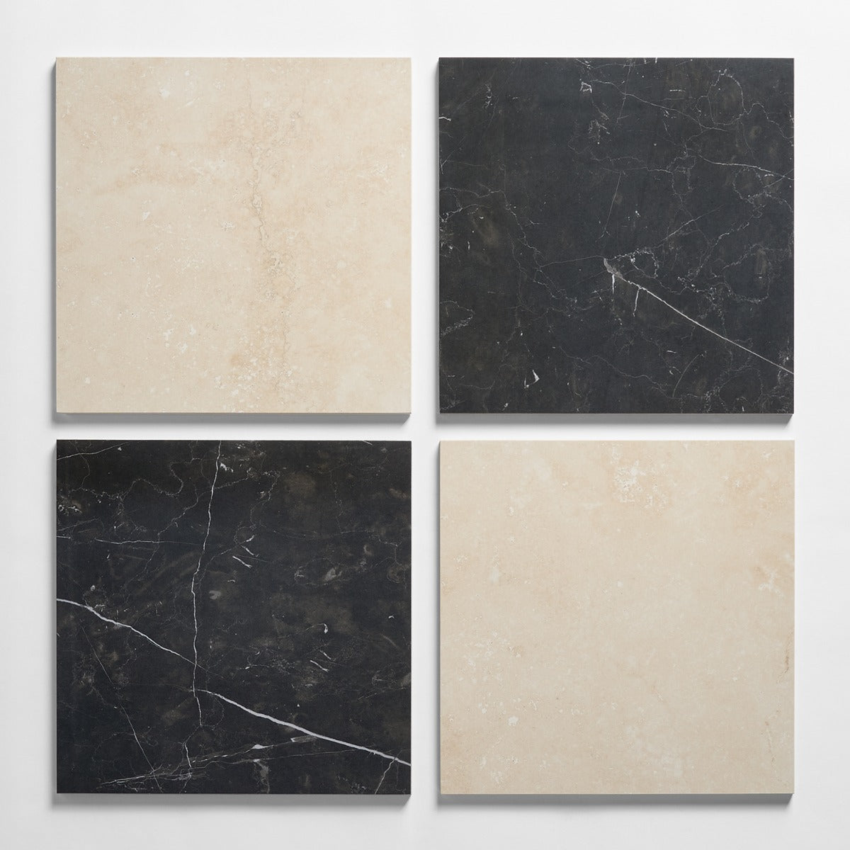 Fortunato Checkerboard Porcelain Tile - 12x12 Polished Marble Look