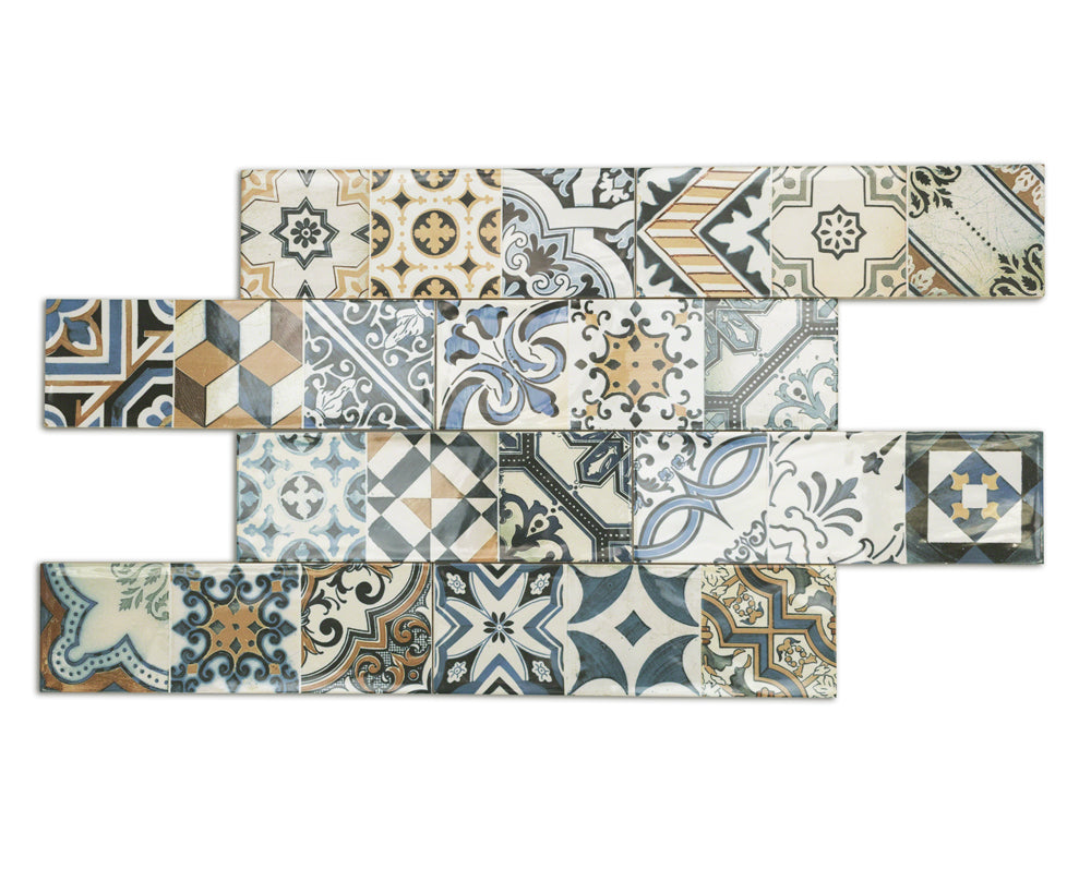 Santa Monica Warm Deco 4x12 Ceramic Wall Tile - Tilebar