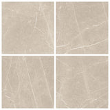 Autograph Crema Beige 48x48 Marble Look Satin Porcelain Tile - Tilebar