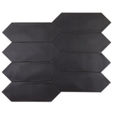 Aliante Black 4x12 Picket Matte Porcelain Tile for Walls and Floors