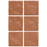 Montauk Terracotta 4x4 Mixed Finish Ceramic Tile - Tilebar