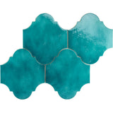 Cavallo Fiji Blue 8x10 Arabesque Glossy Porcelain Tile - Lux Tile