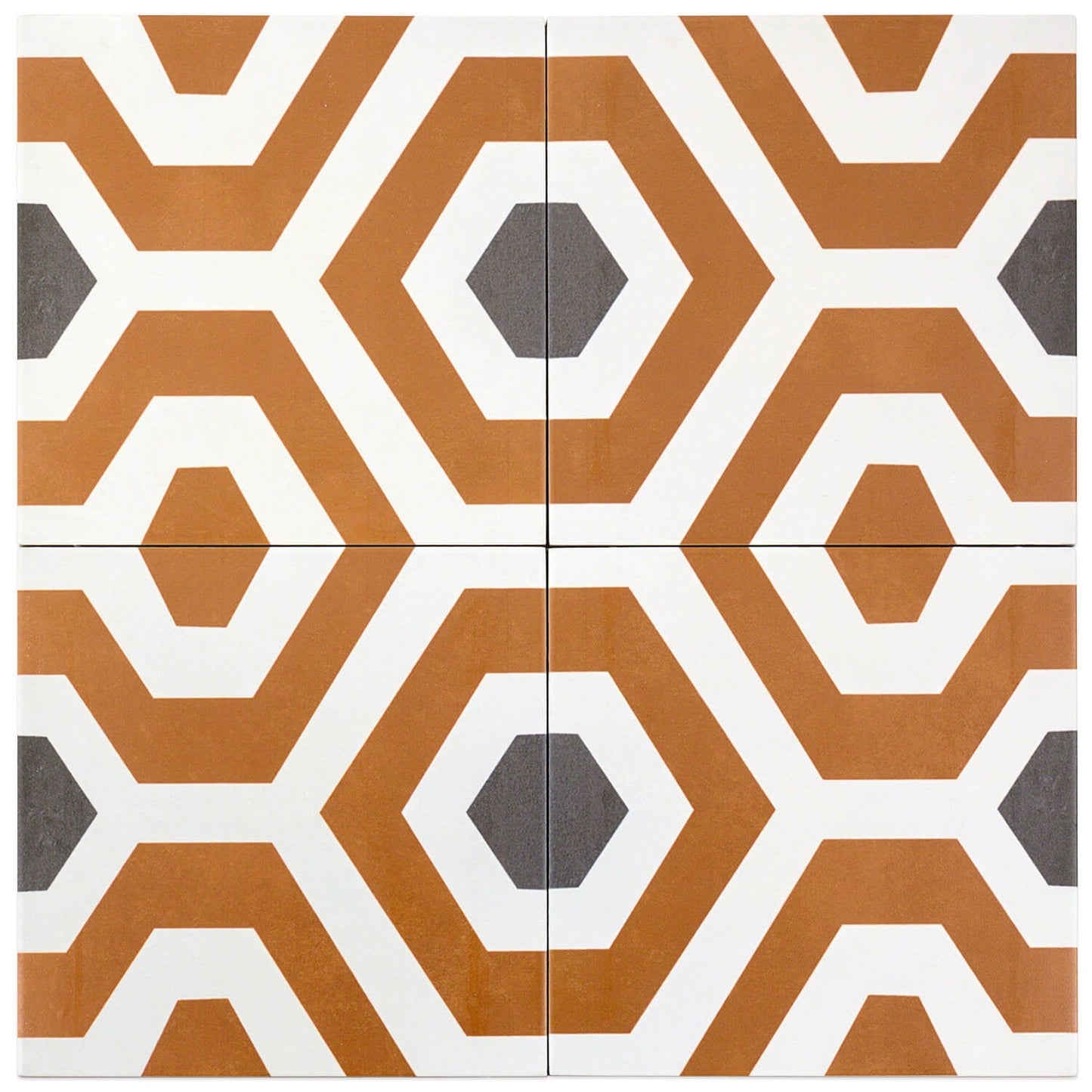 Bella Soumaya Orange 9x9 Matte Porcelain Tile - Lux Tile