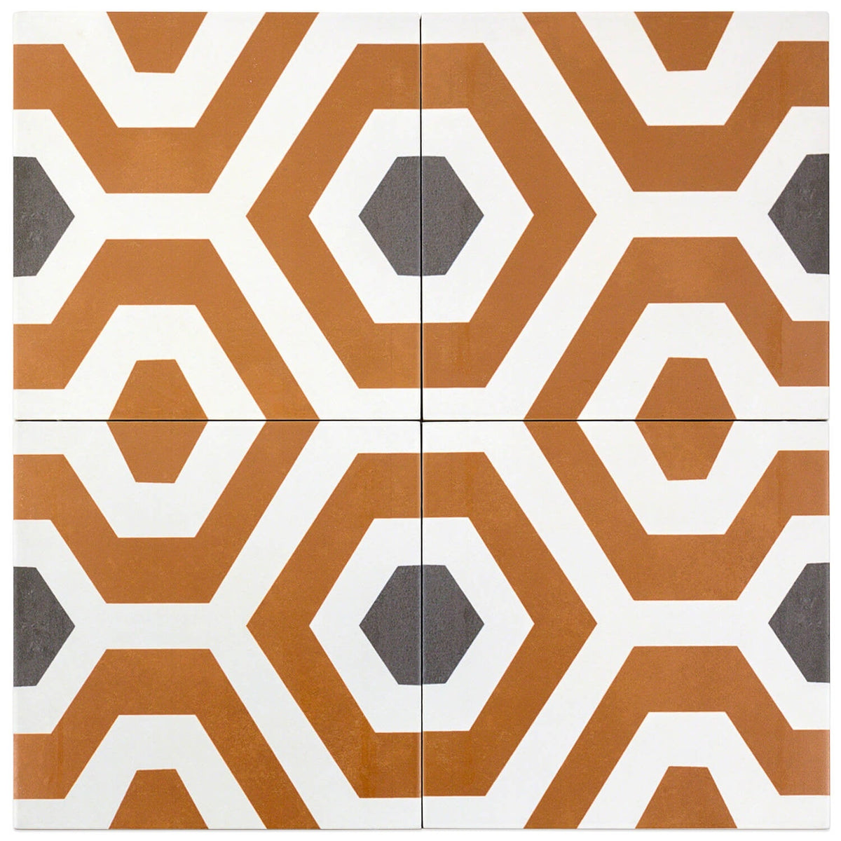 Bond Tile Soumaya Orange Encaustic 9x9 Glazed Porcelain Tile
