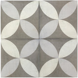 Bella Saatchi Gray 9x9 Matte Porcelain Tile - Encaustic Look