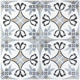 Bella Royale Gray 9x9 Matte Porcelain Tile - Encaustic Look