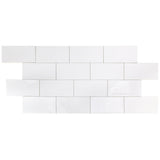 Aruba White 5x10 Polished Ceramic Subway Tile - Lux Tile