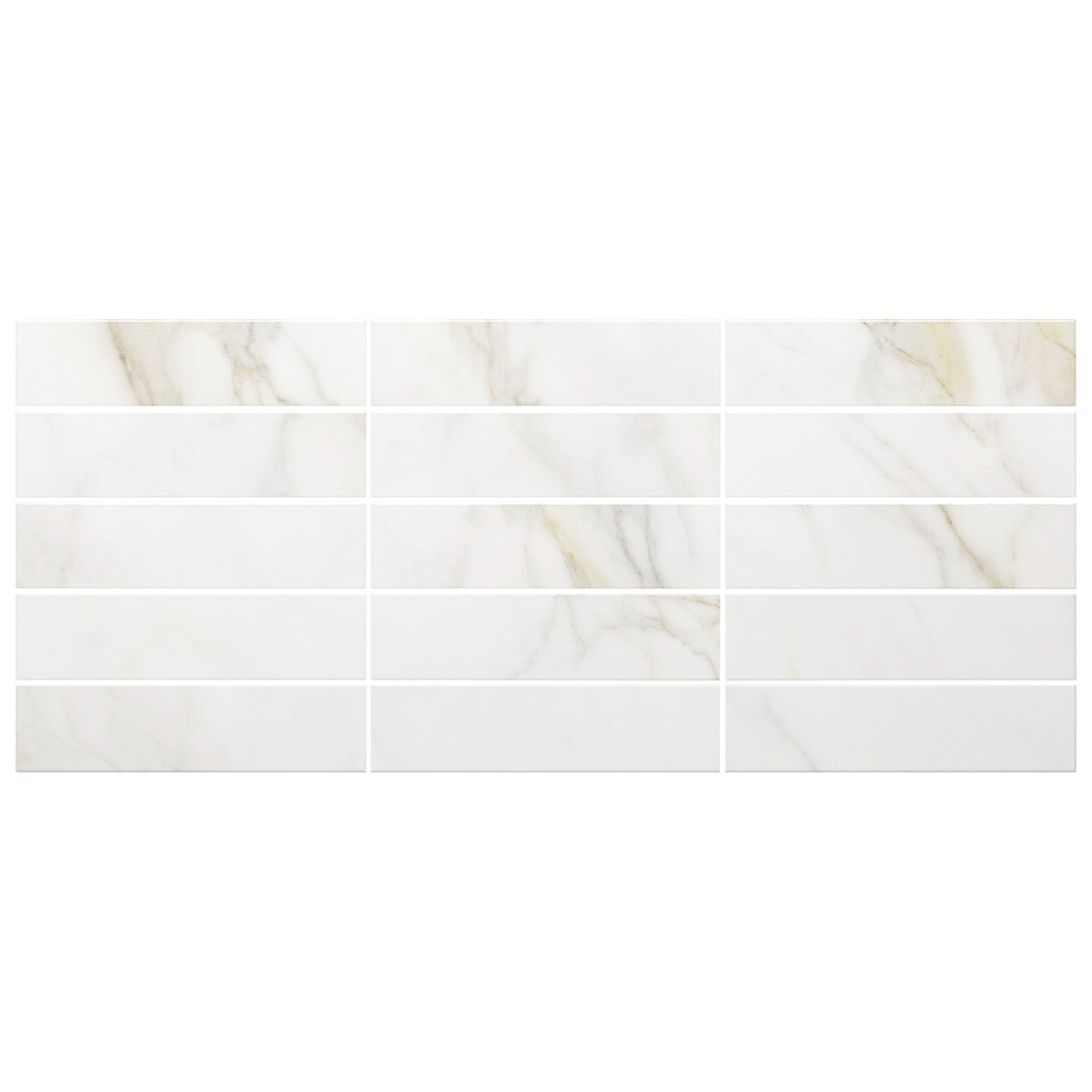 Amalfi Calacatta White 3x12 Polished Ceramic Subway Tile - Lux Tile