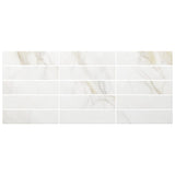 Amalfi Calacatta White 3x12 Polished Ceramic Subway Tile - Lux Tile