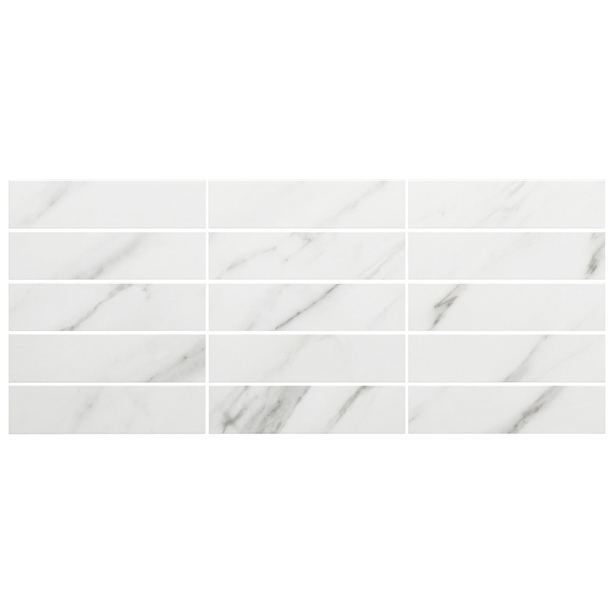 Amalfi Statuario White 3x12 Polished Ceramic Subway Tile - Lux Tile