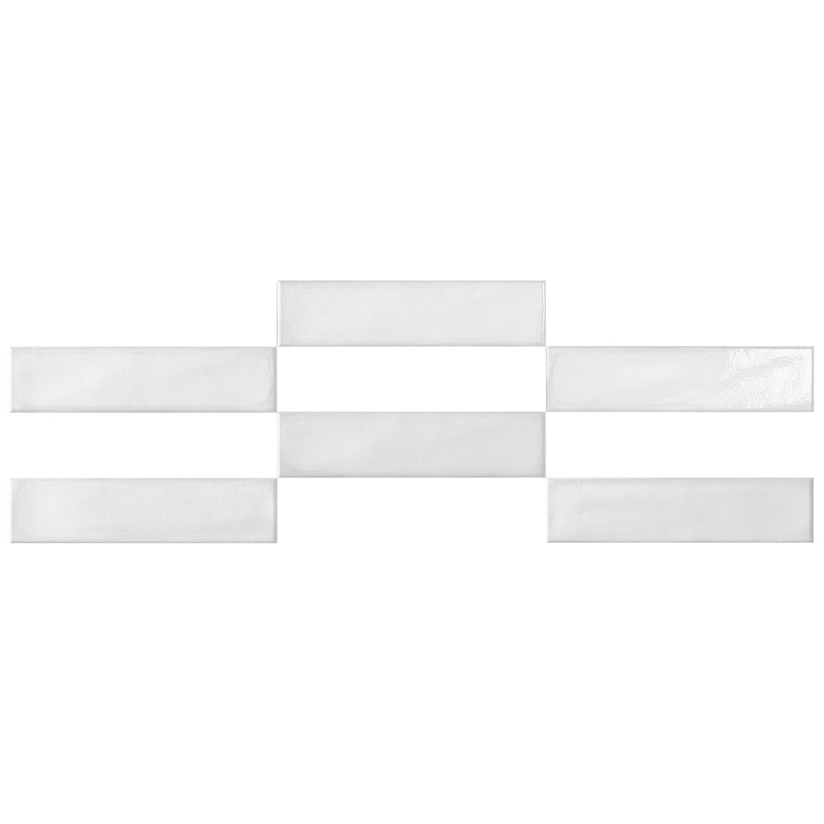 ArtBlock Bianco White 4x16 Glossy Porcelain Tile by Stacy Garcia