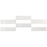 ArtBlock Bianco White 4x16 Glossy Porcelain Tile by Stacy Garcia