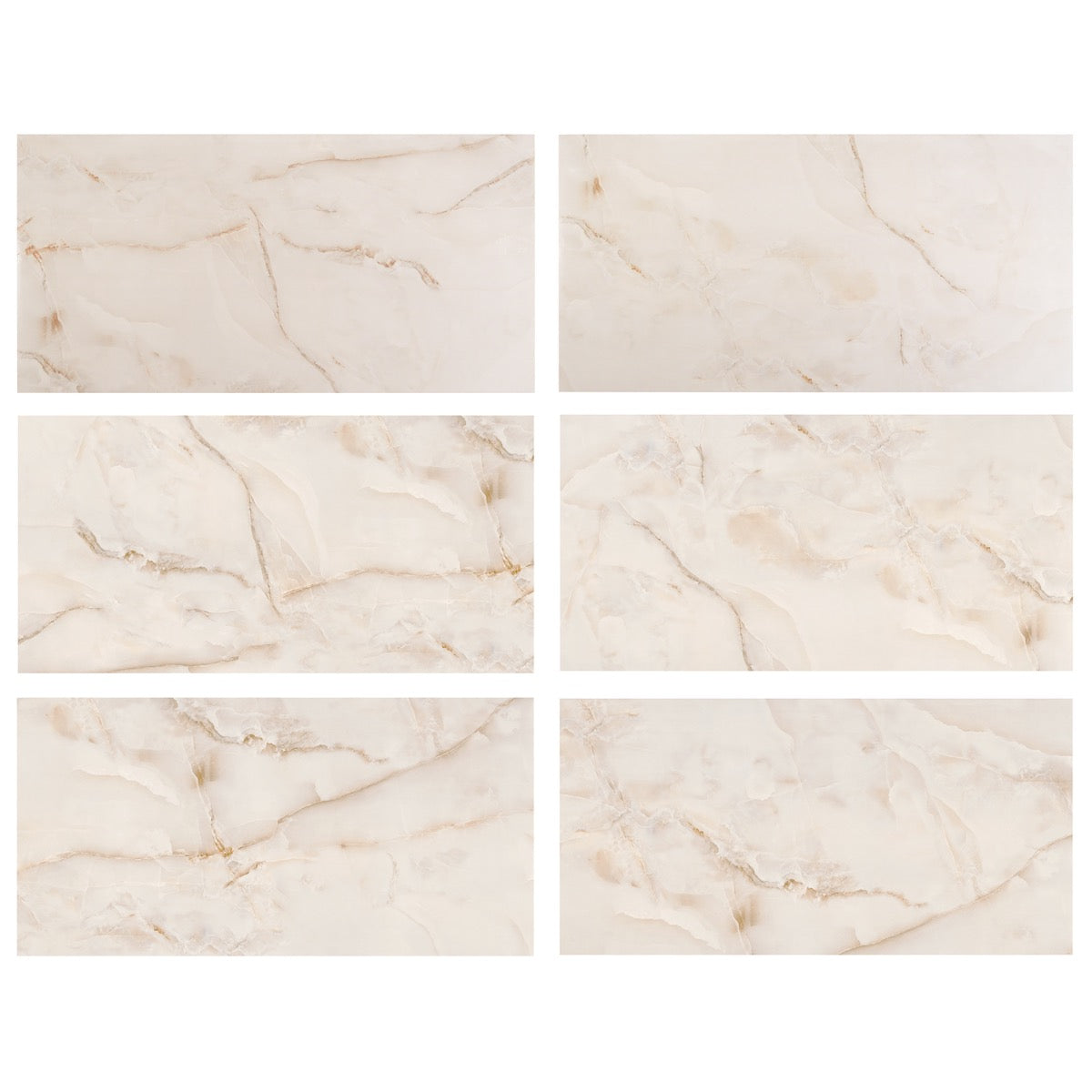 Lux Tile Lumina Onyx Pearl Beige 24x48 Polished Porcelain Tile