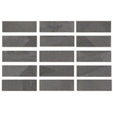Tilebar Enigma Graphite Gray 2x8 Polished Textured Ceramic Wall Tile