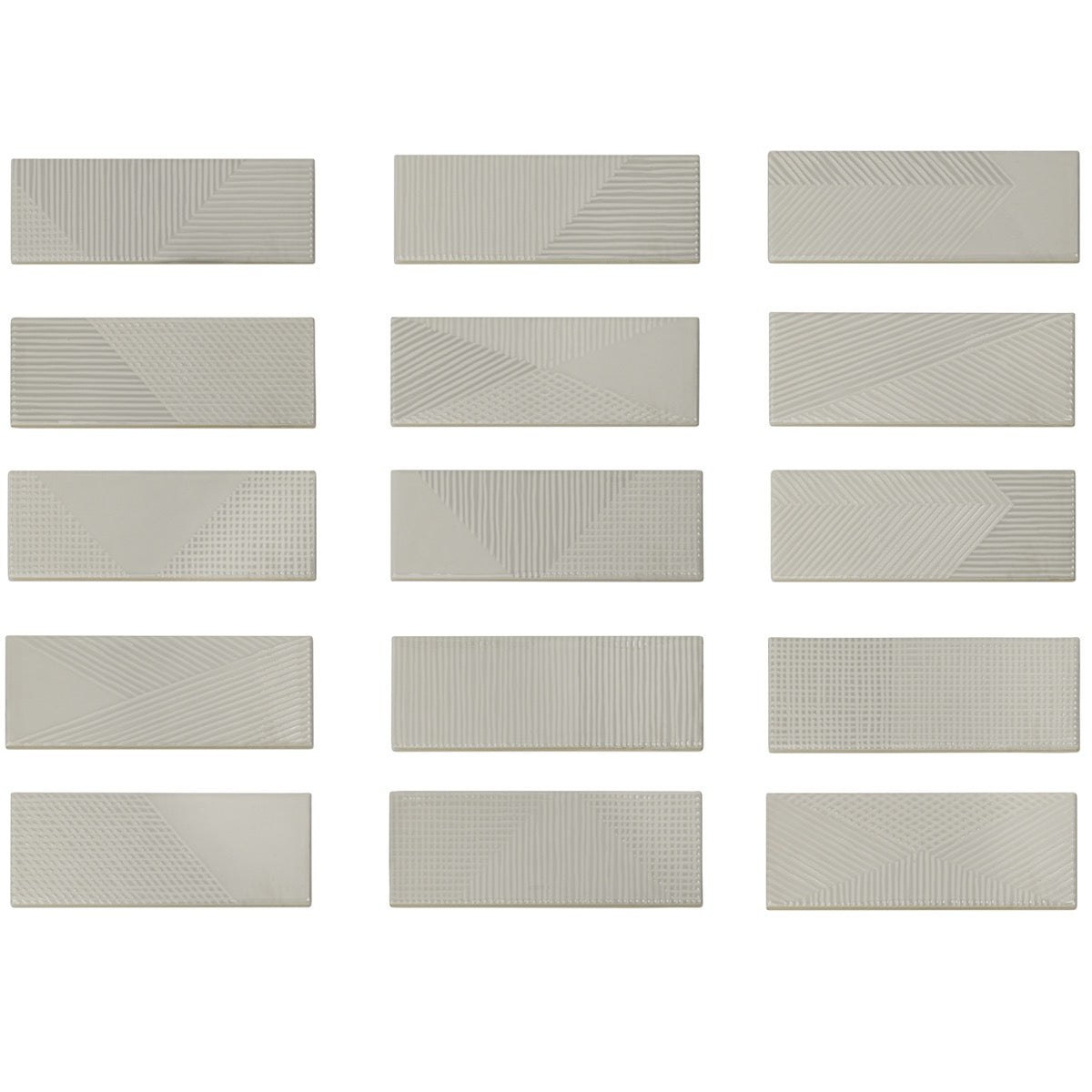 Tilebar Enigma Light Gray 2x8 Textured Polished Ceramic Subway Wall Tile