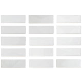 Enigma White 2x8 Textured Polished Ceramic Subway Tile - Lux Tile