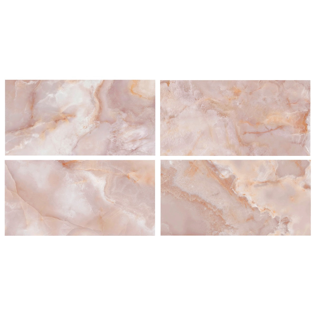 Jewel Onyx Coral Pink 24x48 Polished Porcelain Tile by Lux Tile