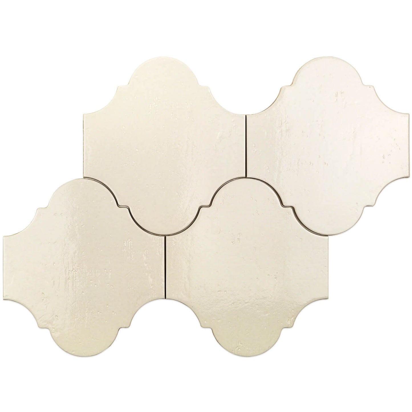 Cavallo Swiss Coffee Beige 8x10 Arabesque Glossy Porcelain Tile