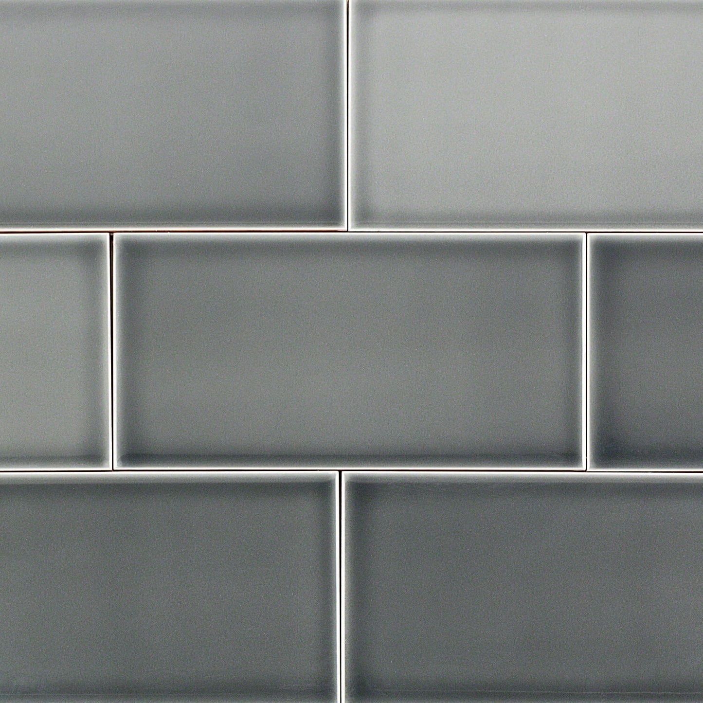 Vector Antracita Gray Polished Ceramic Subway Tile 4x8