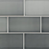 Vector Antracita Gray Polished Ceramic Subway Tile 4x8