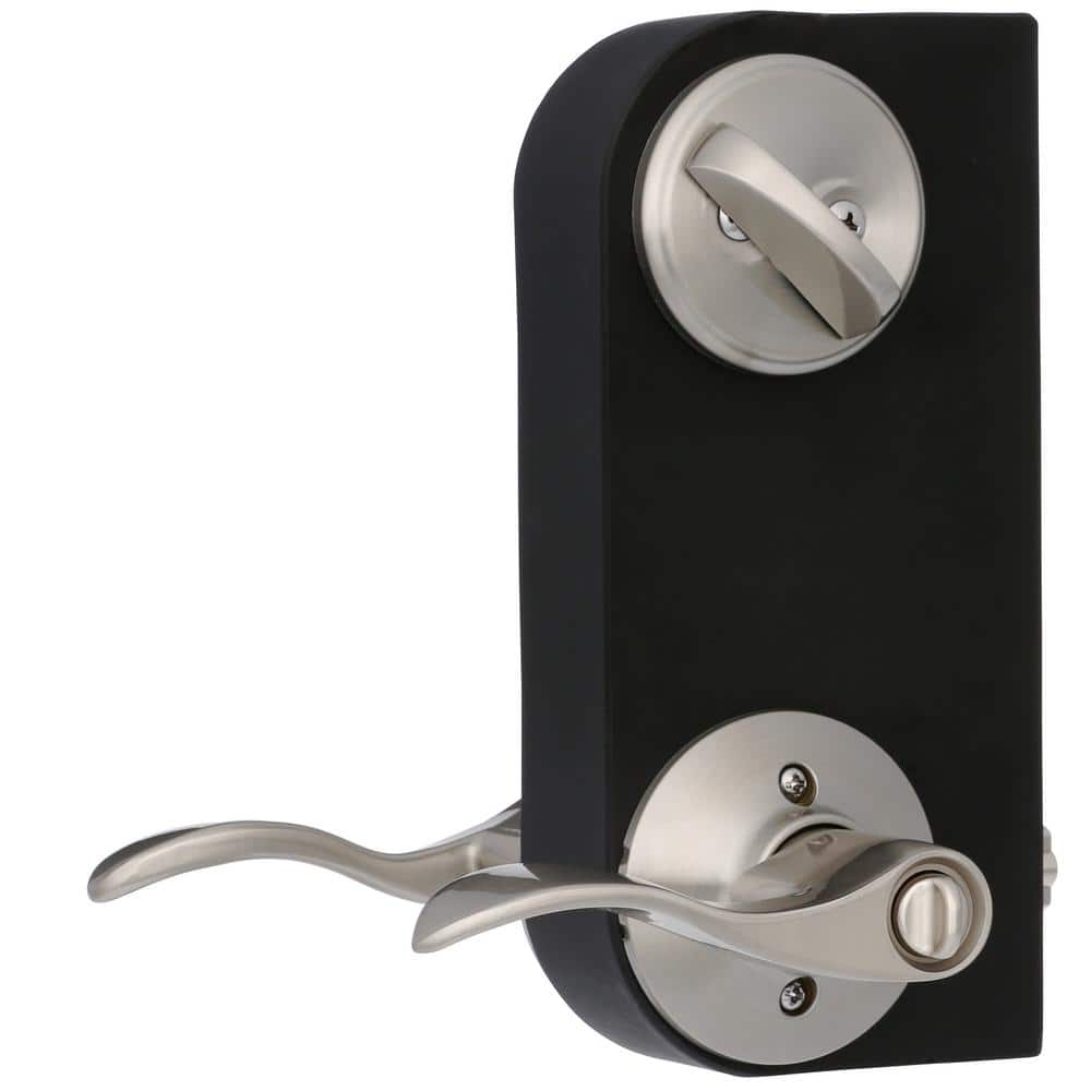Schlage Accent Satin Nickel Single Cylinder Deadbolt and Entry Door Lever Combo Pack