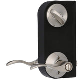 Schlage Accent Satin Nickel Single Cylinder Deadbolt and Entry Door Lever Combo Pack