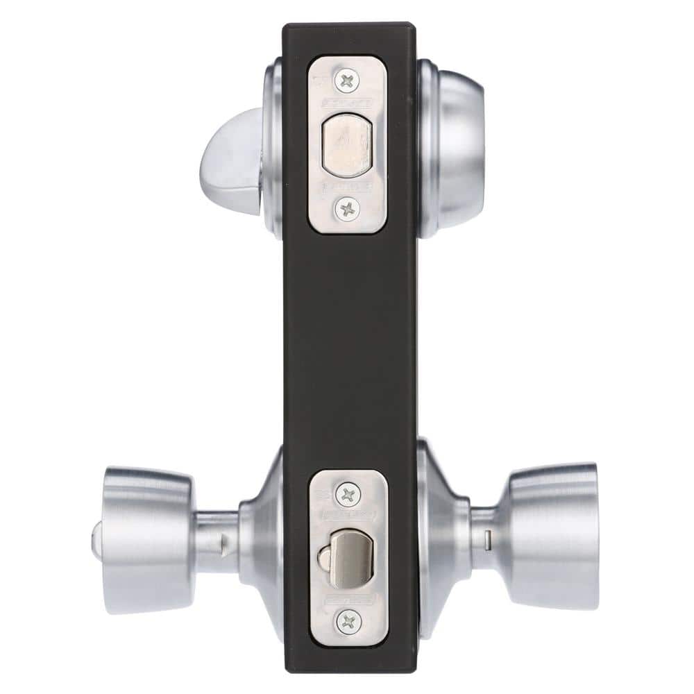 Schlage Satin Chrome Single Cylinder Deadbolt with Bell Entry Door Knob Combo Pack