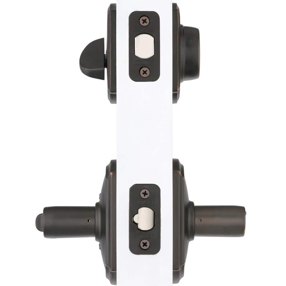 Schlage Camelot Aged Bronze Single Cylinder Deadbolt with Accent Entry Door Lever Combo Pack
