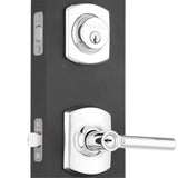 Schlage Greenwich Bright Chrome Single Cylinder Deadbolt with Broadway Entry Door Lever Combo Pack