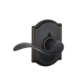 Schlage Accent Aged Bronze Left-Handed Dummy Door Lever with Camelot Trim