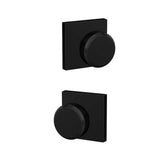 Schlage Custom Bowery Matte Black Collins Trim Dummy Door Knob (2-Pack)