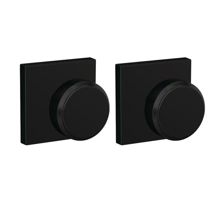 Schlage Custom Bowery Matte Black Collins Trim Dummy Door Knob (2-Pack)