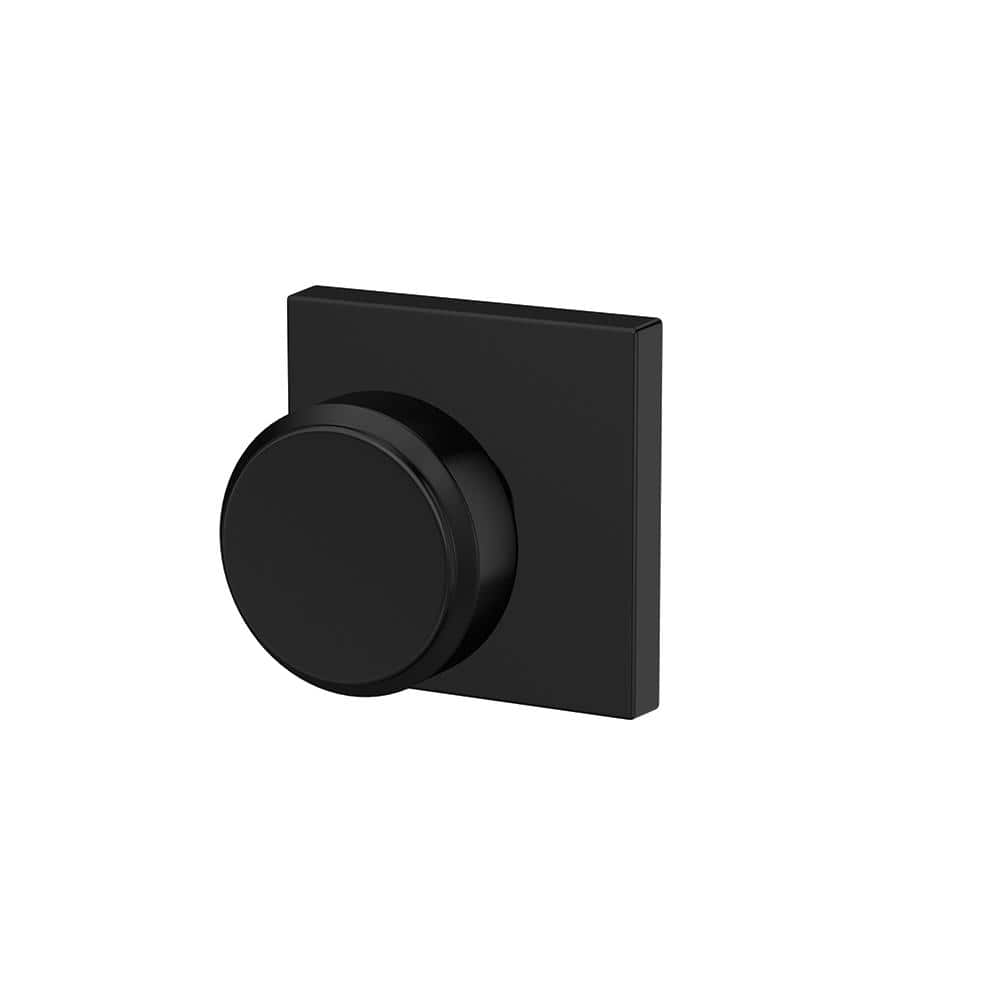 Schlage Custom Bowery Matte Black Collins Trim Dummy Door Knob (2-Pack)