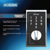Schlage Century Matte Black Touch Electronic Keyless Deadbolt, BE375 V CEN 622